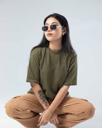 Oversized Custom Drop Shoulder T-Shirt woman